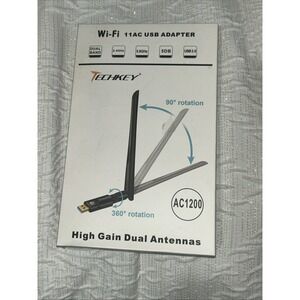 TECHKEY‎ High Gain 5dbi  Dualband WiFi USB 3.0 Adapter AC1200
